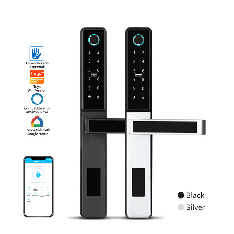 Porta de alta segurança fechadura inteligente sino Tuya App Casa uso sala fechadura de porta eletrônica colorido